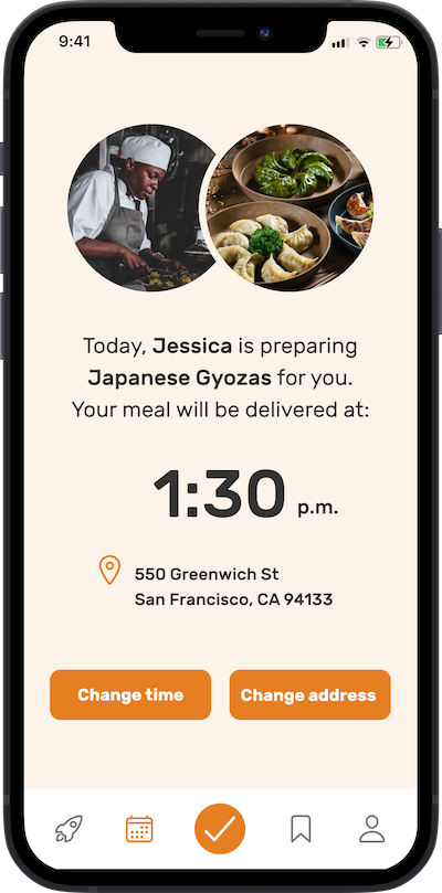 IPhone delivery screen